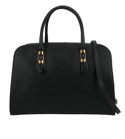 Emmy Tote, &pound;330, Handbags, Black, Leather, Front view